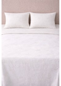 Resim Rize Bezi Dokuma Çarşaf Çift Kişilik & 2 Adet Yastık Kılıfı Krem 