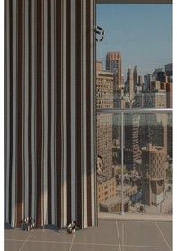 Resim Gencer Home Balkon Perdesi Kuş Gözü Ölçü Seçenekli Kahverengi Beyaz Kahverengi 