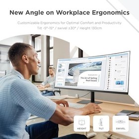 Resim ViewSonic VA3820C Kavisli UltraWide 38" WQHD+ 21:9 IPS Monitör- USB-C 96W 2XHDMI, DP 