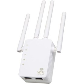 Resim Yunboo 1200mbps Çift Bant Wifi Genişletici, 4 Antenli Duvar Tipi, 2 Ethernet Port, 2.4g/5g, Wps Desteği, Avrupa Standartı 220v 