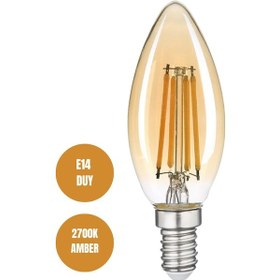 Resim 4w Rustik Ampul 2700k Amber Işık E14 Duy 