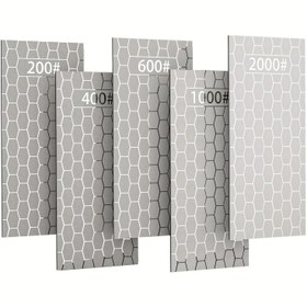 Resim 3 adet/5 adet/6 adet Kaymaz Tabanlı Biley Taşı Seti, Ekstra İnce/Kaba Plakalı Bıçak Bileyici, Mutfak Bıçakları, Keski, Jade Camı İçin Dayanıklı Bıçak Açacağı 200/400/600/800/1000/1200/2000 Tane 