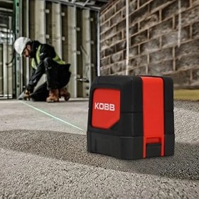 Resim KBL91G 30 Metre Profesyonel Yatay ve Dikey Otomatik Hizalamalı Yeşil Çapraz Çizgi Lazer Distomat, Kırmızı/siyah 