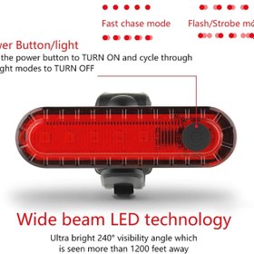Resim Bisiklet 4 Modlu Su Geçirmez USB Şarj LED Scooter Çanta Arka Işık Lambası Işık Aydınlatma 