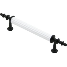 Resim Go İthalat 10 Adet Beyaz - Siyah Boru Kulp 9.6cm (5582) 