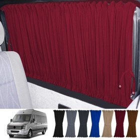 Resim Oto Pandami Volkswagen Crafter 1.nesil Orta Şase 2006-2016 Uyumlu Bordo Raylı Oto Perde Takımı 