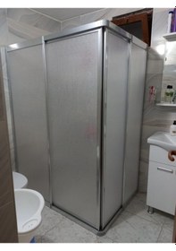 Resim Teknesiz Mika Duşakabin Köşe Açılır Gümüş 