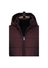 Resim Wessi Slim Fit Kapüşonlu Bordo Erkek Şişme Mont Bordo 