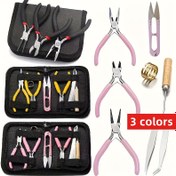 Resim 1 Takım 3 Renk Çinko Alaşım Takı Yapımı Alet Seti - Yuvarlak Burun Pense, İğne Burun Pense, Diagonal Pense, Tırtıklı Olmayan Tel Kesici İçerir | Başlangıç ve Meraklılar için İdeal | Ergonomik Tutuşlu | Dayanıklı Yapı | Takı Yapım Malzemeleri 