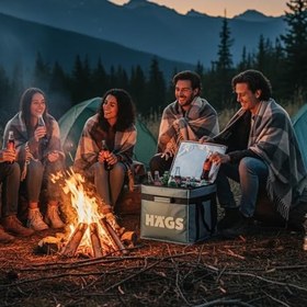 Resim HAEGS Termal Kamp Çantası, Termal Termos Çanta, Kamp, Plaj, Piknik için Isı Yalıtımlı Piknik Yemek Taşıma Çantası, Soğutucu Buzluk Geniş Hacimli 