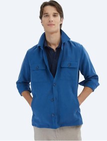 Resim Kip İndigo Regular Fit Dokuma Overshırt İndigo 
