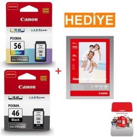 Resim Lider Canon Pg-46 Cl-56 Orjinal Kartuş+ 50 Adet Fotoğraf Kağıdı Hediye 