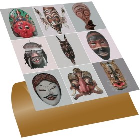 Resim Tink Kendinden Yapışkanlı Mask Desenli Pvc Karo 30X30 cm 4'lü 0,36 M2 