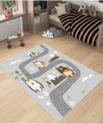 Resim VİVİCAHOME Dijital Baskı Kaymaz Taban Makinede Yıkanabilir Çocuk Odası Halısı Bebek Odası Halısı VCH 