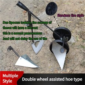 Resim 1 adet Çift Tekerlekli Ağır Hizmet Bahçe Küreği - Verimli Yabani Ot, Toprak Gevşetme, Düzleştirme Aracı - Çiçek Bahçeleri, Yollar, Peyzaj İçin Sağlam Yapı - Ev ve Profesyonel Bahçecilik İçin İdeal, Yabani Ot, Toprak Gevşetme, Ergonomik Sap, Uzun Ömürlü Dayanıklılık, Yabani Ot Aracı, Açık Hava Tutkunları 