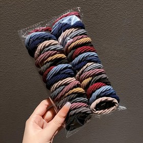 Resim Kadınlar için 30 Adet Dikişsiz Elastik Saç Bantları - Kalın, Esnek At Kuyruğu Tutucular Geometrik Tasarım ile Kıvırcık & Kalın Saçlar için, Çok Renkli Seçenekler (Kırmızı, Mavi, Sarı, Pembe, Mor & Daha Fazlası), Örme Stil, Siyah & Renkli Desenler, Saç Aksesuarları 