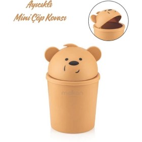 Resim Sevimli Ayıcıklı Masa Üstü Mini Çöp Kutusu 1 Litre 