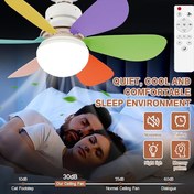 Resim FIBRAVE 41.91cm/52.07cm Akıllı Soket Fan Tavan Işığı, 6-Yapraklı Çiçek Tasarımı, 3-Hız, 3-Renk, 30W/40W, Uzaktan Kumanda, E26/E27 Tabanı, Ayarlanabilir Mini Vida Işığı Yatak Odası, Mutfak ve Küçük Odalar İçin - Beyaz ve Çok Renkli, Sessiz, Serin ve Rahat Uyku Ortamı, Yatak Odası Akıllı Tavan Fanı | Modern Tavan Fanı | Uzaktan Kumandalı Fan, Yatak Odası Tavan Fanı 