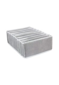 Resim 2 Adet 8 Bölmeli Çizgili Akordiyon Çok Amaçlı Çekmece Dolap İçi Organizer Düzenleyici 24x37x18 Cm L Gri 
