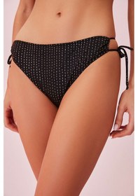 Resim Suwen Line Lurex Yanı Bağcıklı Parlak Bikini Alt Sb254301312d1312 Çizgili Simli 
