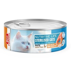 Resim Bio Pet Active Sterilised Nutritive Life Somonlu Ezme Kısırlaştırılmış Kedi Konservesi 80 Gr 