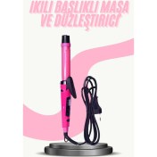Resim Saç Düzleştirici Şekillendirici Saç Maşası Ikili Şekillendirici Isı Ayarlı 