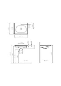 Resim Vitra Frame 5707B403-0001 Etajerli Lavabo. 65CM. Beyaz 