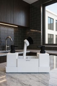 Resim Soft Dokunuşlu Akrilik Premium Sabunluk Seti Beyaz 