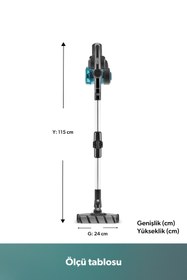 Resim HOMEND Dustrider 1264H Şarjlı Turbo Başlıklı Dikey Süpürge Siyah 