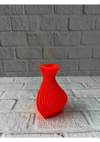 Resim Kalpli Vazo Turuncu Renkli 