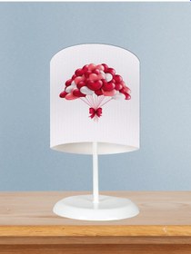 Resim Mekta Home Bebek Ve Çocuk Odası Fiyonklu Kalpli Balon Desenli Abajur 