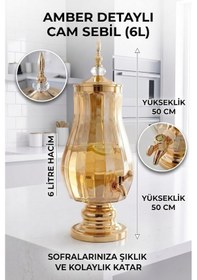 Resim Cam Sebil - Yağlık, Şerbetlik, Sürahi - 6 Litre, 50 Cm-2 