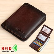 Resim İlk Kat İnek Hakiki Deri Erkek Çantası Cüzdan - Nakit, Banka Kartları, Kimlikler, Kredi Kartları için, Doğum Günü Hediyesi, Tatil Hediye 