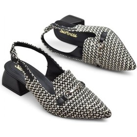 Resim Ispartalılar 9828 Kadın Topuklu Ayakkabı 4 Cm Kalın Topuk Abiye Düğün Nişan Kına Gecesi Ayakkabısı Siyah 