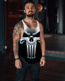 Resim Freeyez Skeleton King Gym Fitness Tank Top Sporcu Atleti 