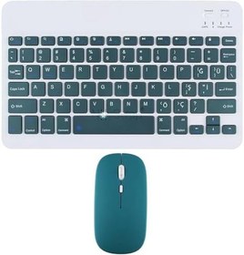 Resim NovStrap Samsung Galaxy Tab S11 / S11 Ultra ile Uyumlu Türkçe Q Bluetooth Klavye Mouse Seti Şarjlı YEŞİL KOYU 