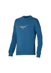 Resim Mizuno Mızuno Graphic Crew Erkek Sweatshirt Mavi 
