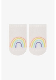 Resim Penti Renkli Kız Çocuk Sunny Rainbow 4 'lü Patik Çorap 
