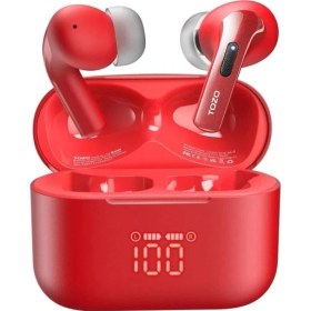 Resim Tozo T20 LED Dijital Ekranlı Kablosuz Bluetooth Kulaklık Dark Red 