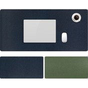 Resim Cbtx ZD02 Çift Taraflı Büyük PU Deri Klavye Mouse Pad 60 x 30 CM Royal Mavi/Army Yeşil 