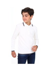 Resim Toontoy Kids Toontoy Erkek Çocuk Regular Fit Polo Yaka Baskılı Sweatshirt - 2 İplik Ekru 