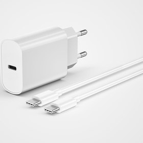 Resim Wiwu Wi-U001 Quick 20W Tek Bağlantılı Şarj Başlığı Type-C to Type-C PD 20W Kablolu Şarj Seti - Beyaz 