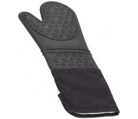 Resim Kitchen Design Lab Gri Silikon Yanmaz Yapışmaz Isı Yalıtımlı Mutfak Fırın Eldiveni, Döküm Tencere Sahan Tutacağı, 37 cm 