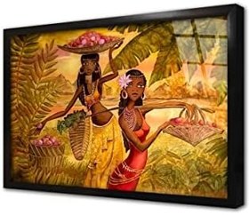 Resim Afrikalı Kadınlar Çerçeveli Cam Tablo 20x30 cm CB12030 