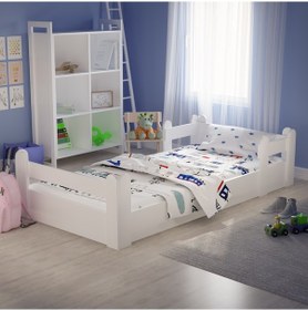 Resim Tuliplife Montessori Karyola Beyaz 90x190 Yatak Uyumlu Oval Kesim Çocuk Yatağı-Tlp-217 