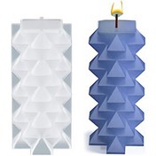 Resim Epoksi Reçine Silikon Kalıp Taş Tozu Desenli Dikey Piramit Mum Kalıbı Çok Renkli 