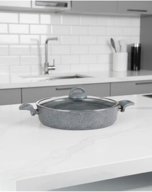 Resim Bonetti Granit Basık Pilav Ve Karnıyarık Tenceresi 30 Cm Gri 