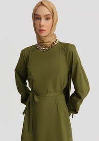 Resim Armine Yanı Yırtmaçlı Pamuk Takım 25Y6020 Yeşil 