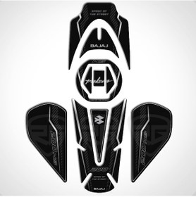 Resim Bajaj Pulsar Ns 200 2011-2020 Uyumlu Tank Pad Set Dark Carbon Ser 