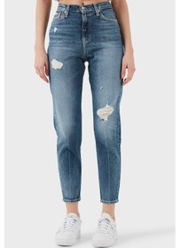 Resim Calvin Klein Bayan Kot Pantolon J20j224513 1a4 Mavi Mavi 